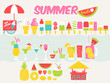 summer food and drink vector illustration