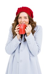 Wall Mural - Young woman having cup of coffee