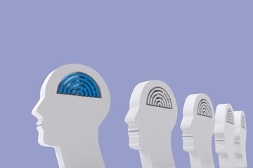 Poster - composite image of maze brain in head