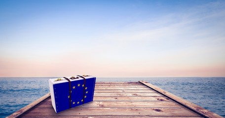 Poster - Composite image of eu flag suitcase