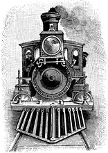 Vintage Illustration Steam Locomotive