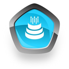 Aufkleber - blue pentagon cake vector icon