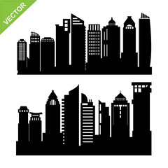 Canvas Print - Skyline silhouettes vector