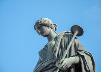 Ancient sculpture of the Muse Clio history - fragment of monument to Russian historian Karamzin in Ulyanovsk (Simbirsk)