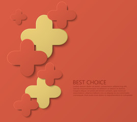 Wall Mural - vector modern plus or cross template background.