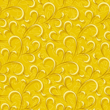 Abstract Yellow Floral Seamless Background