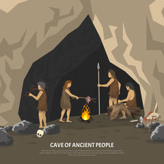 Wall Mural - Prehistoric Cave Illustration