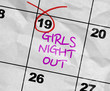 Concept image of a Calendar with the text: Girls Night Out