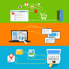 Poster - Modern web activities abstract scheme