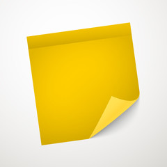Aufkleber - Blank yellow sticker with bending corner