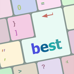 Poster - Best button on keyboard with soft focus vector illustration
