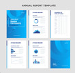 annual report template with cover design and infographic