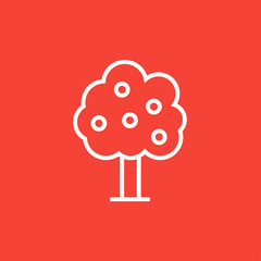 Sticker - Fruit tree line icon.