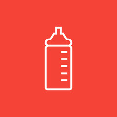 Poster - Feeding bottle line icon.