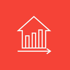 Poster - Graph of real estate prices growth line icon