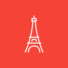 Sticker - Eiffel Tower line icon.