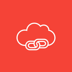 Poster - Cloud computing line icon.