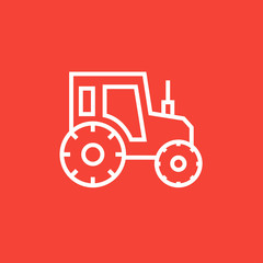 Poster - Tractor line icon.