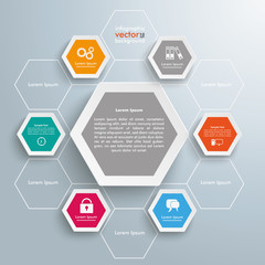 Wall Mural - Hexagon Honeycomb Structure Infographic