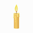 Candle icon, cartoon style