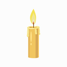 Candle Icon, Cartoon Style