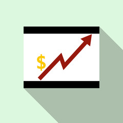 Poster - Presentation screen with graph icon, flat style