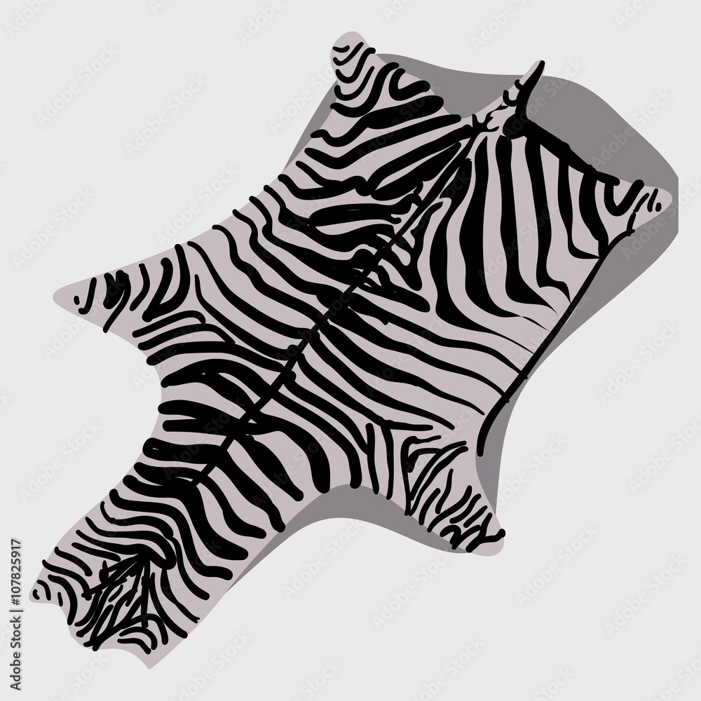 Zebra Skin Rug Vector Skin rug Zebra, cartoon style Stock Vector | Adobe Stock