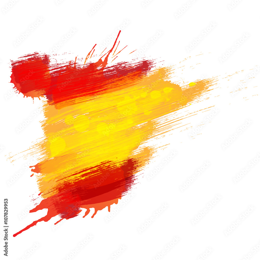 Grunge map of Spain with Spanish flag - obrazy, fototapety, plakaty 