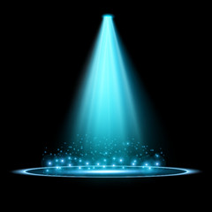 Wall Mural - Creative concept Vector set of glow light effect stars bursts with sparkles isolated on black background.