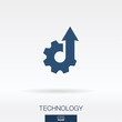 Technology concept icon. Cogwheel and arrow up symbol. Vector illustration