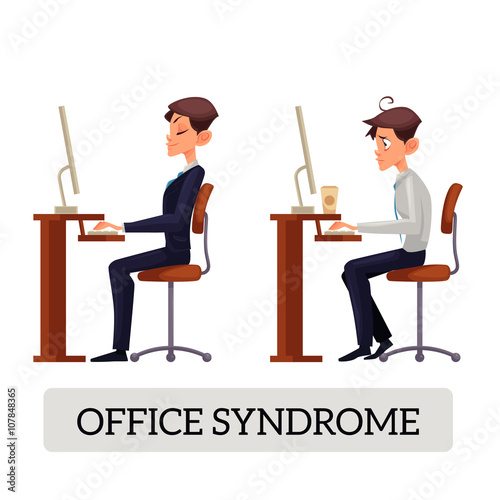 Properly Seated Worker For Work Space And The Wrong Man Is