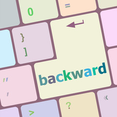 Poster - backward word on computer keyboard key button vector illustration