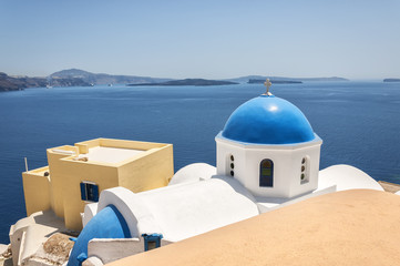 Wall Mural - Santorini Oia Church Looking Down