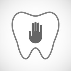 Sticker - Line art tooth icon with a hand