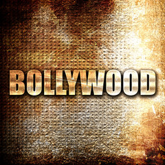 bollywood, written on vintage metal texture