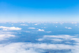 Fototapeta Niebo - above view earth horizon from aircraft