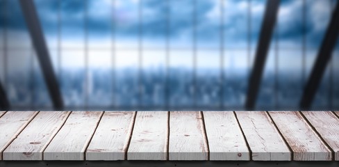 Poster - Composite image of wooden table