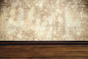 Poster - Composite image of high angle view of wooden flooring