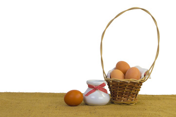 Rural still life isolated on white background