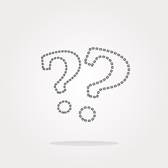 Poster - vector Stylish web button with question mark. Web Icon Art. Graphic Icon Drawing