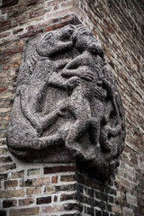 The bas-relief on the wall of the Cathedral in Oslo, Norway