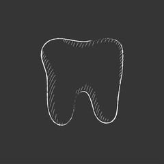 Sticker - Tooth. Drawn in chalk icon.