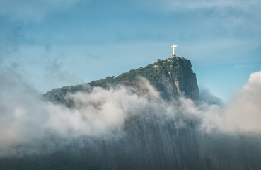  Rio de Janeiro, Brazil : Corcovado Hill in clouds