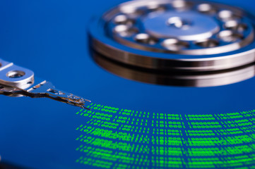 Poster - hard disk and binary code