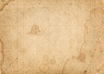 Fototapete - old nautical treasure map background