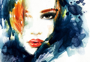 Canvas Print - Woman face. Fashion  illustration