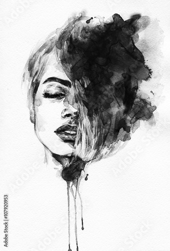 Fotografía Cara de la mujer. Ilustración de la moda