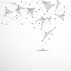 Poster - low poly, molecule and communication background.