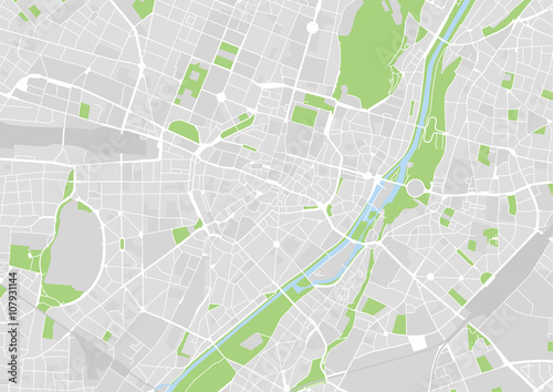 Plakat Wektorowa mapa miasta Monachium