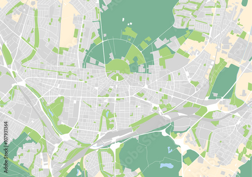 Plakat Wektorowa mapa miasta Karlsruhe